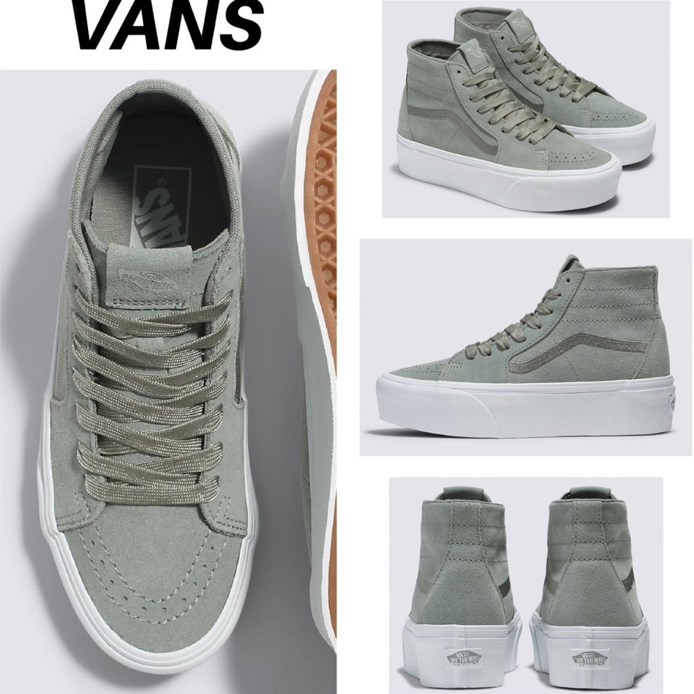 High Top Platform Vans (Mint Green)